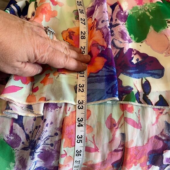 🎄Lily Rose High Low Floral Sleeveless Keyhole Dress - Picture 11 of 12